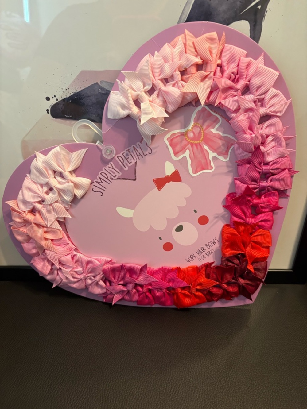Girls Ombre Pink Ribbon Hair Bow Set